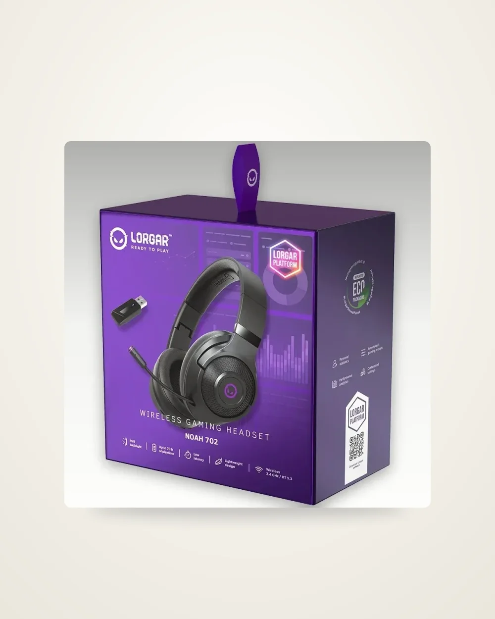 Lorgar Wireless Gaming Headset Noah 702 Black