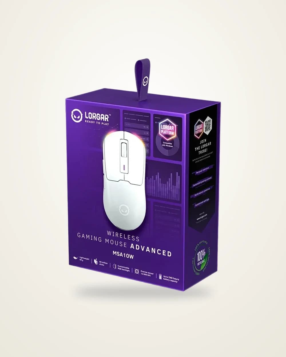 Lorgar Wireless Gaming Mouse Advanced MSA10W White