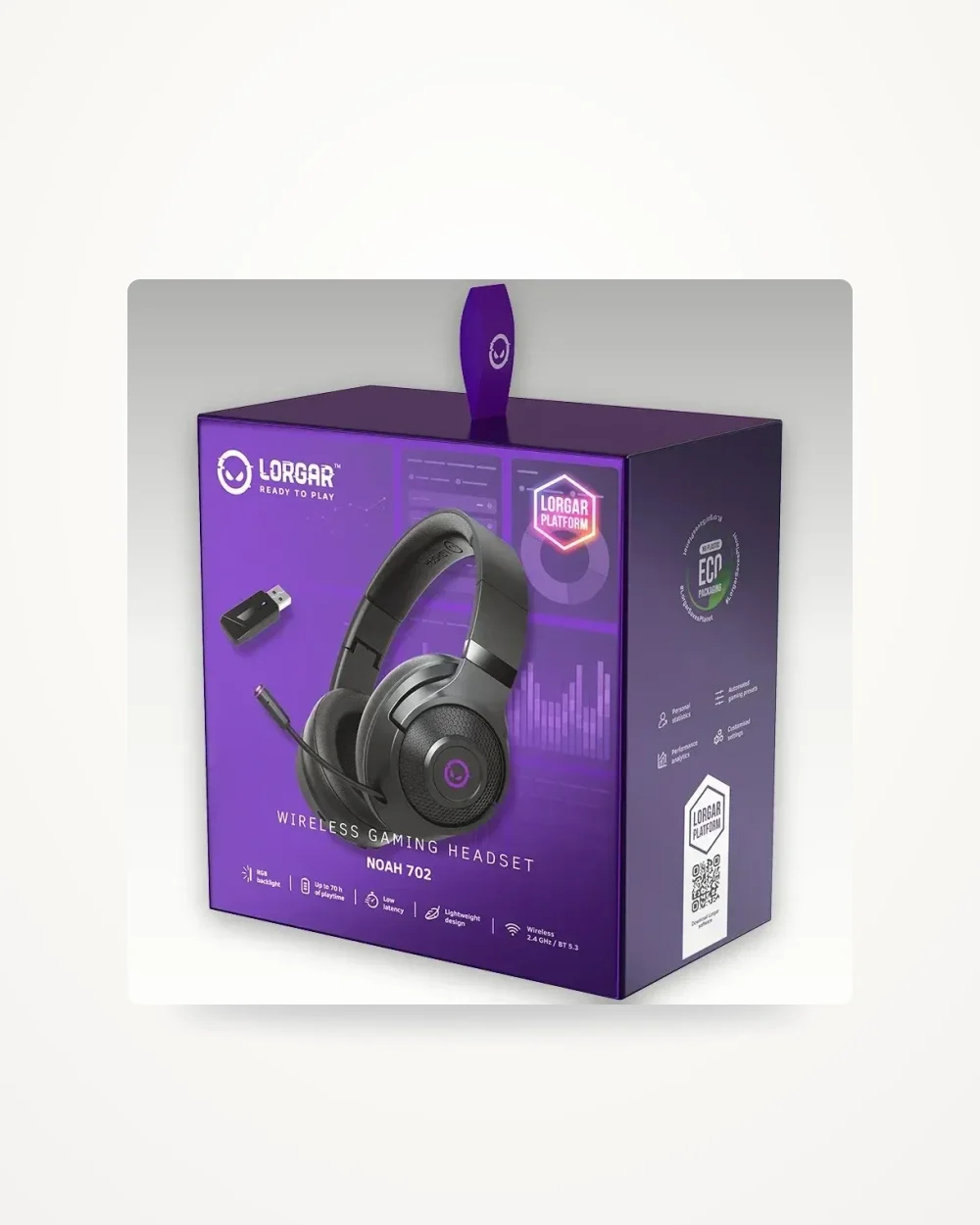 Lorgar Wireless Gaming Headset Noah 702 Black