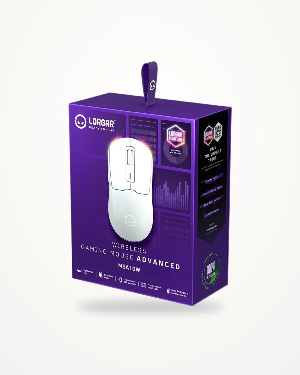Lorgar Wireless Gaming Mouse Advanced MSA10W White