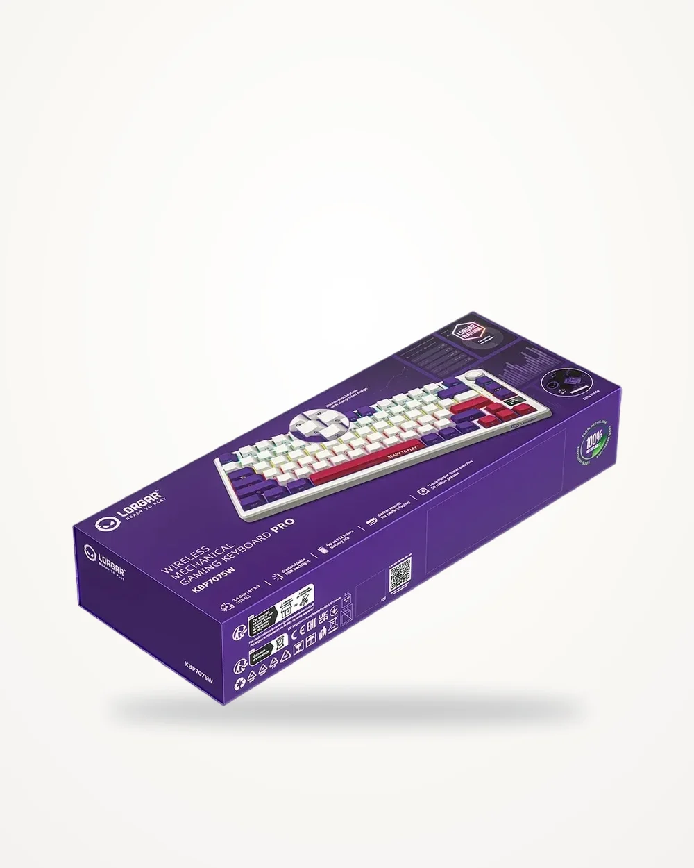 Lorgar Wireless Mechanical Keyboard Pro KBP7075W-WT-US